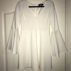 Lulus white bell sleeve skater dress